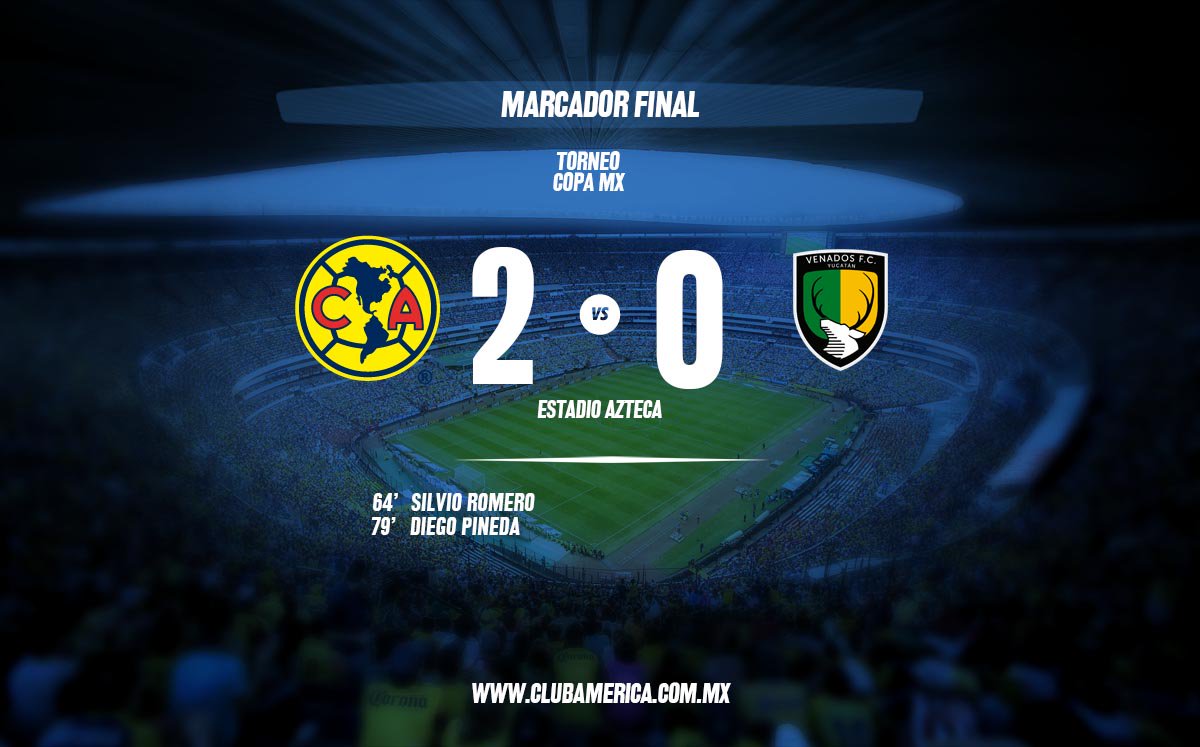 America gana 2 a 0 en Copa Mx y sigue con paso perfecto