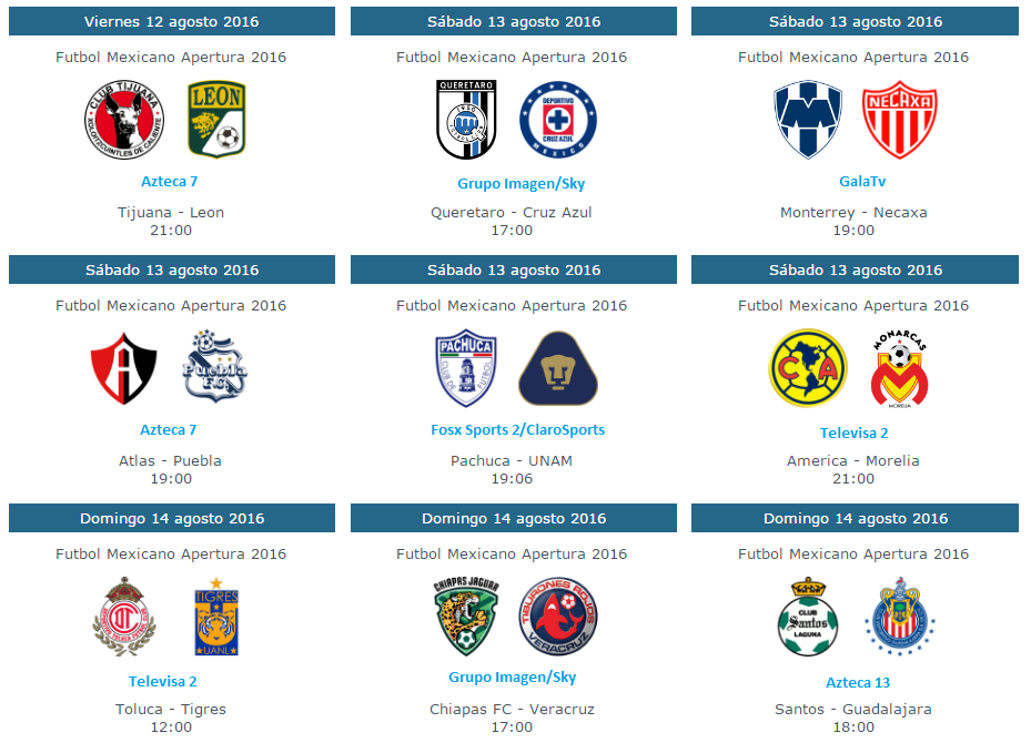 Programación en #Television, fechas y horarios de la jornada 5