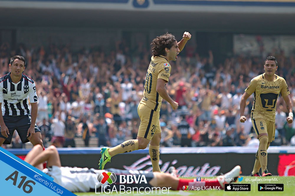 Los goles del Pumas 5 a 3 sobre Rayados en la jornada 6 del futbol mexicano