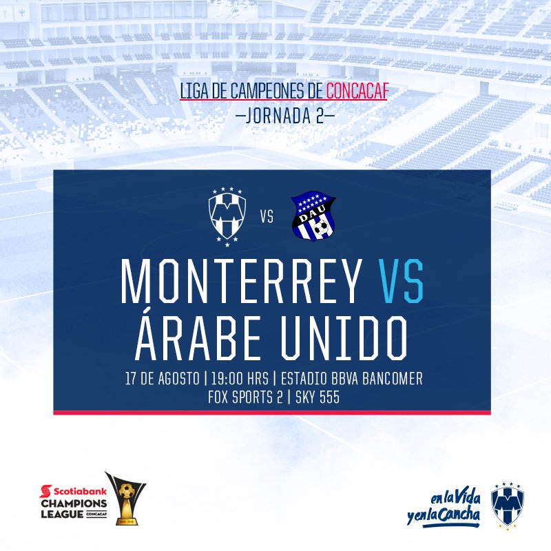 Rayados recibe a Arabe Unido de Panama en Concachampions